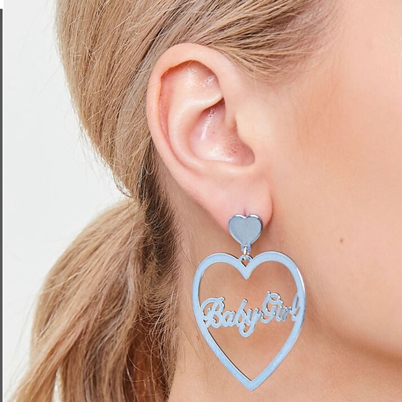 Jewelry - Baby Girl Cutout Heart Drop Earrings
